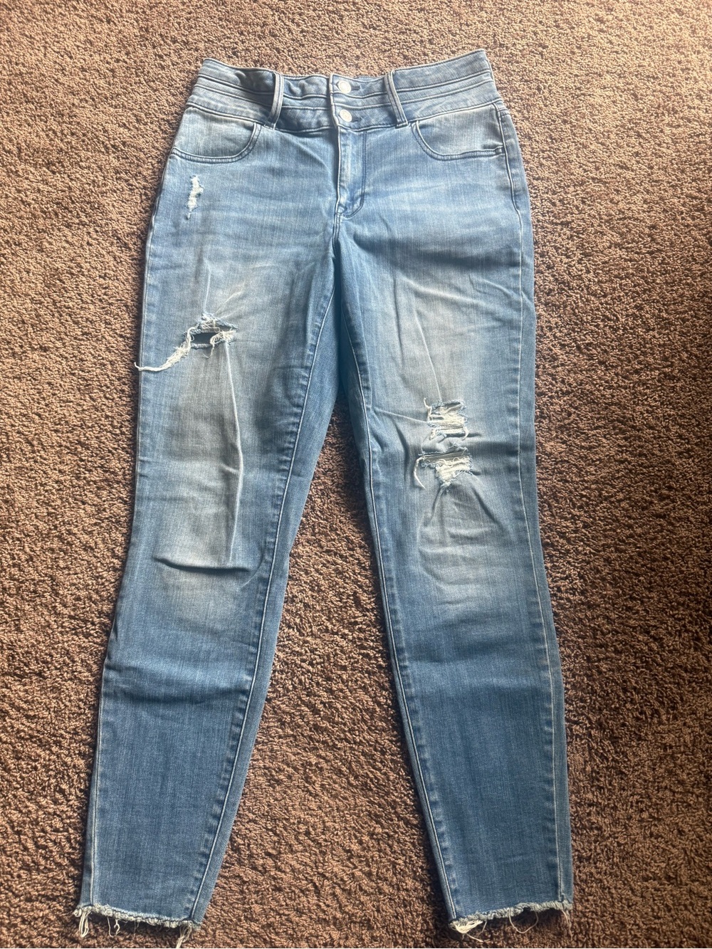 Maurices Light Blue Distressed Skinny Jeans